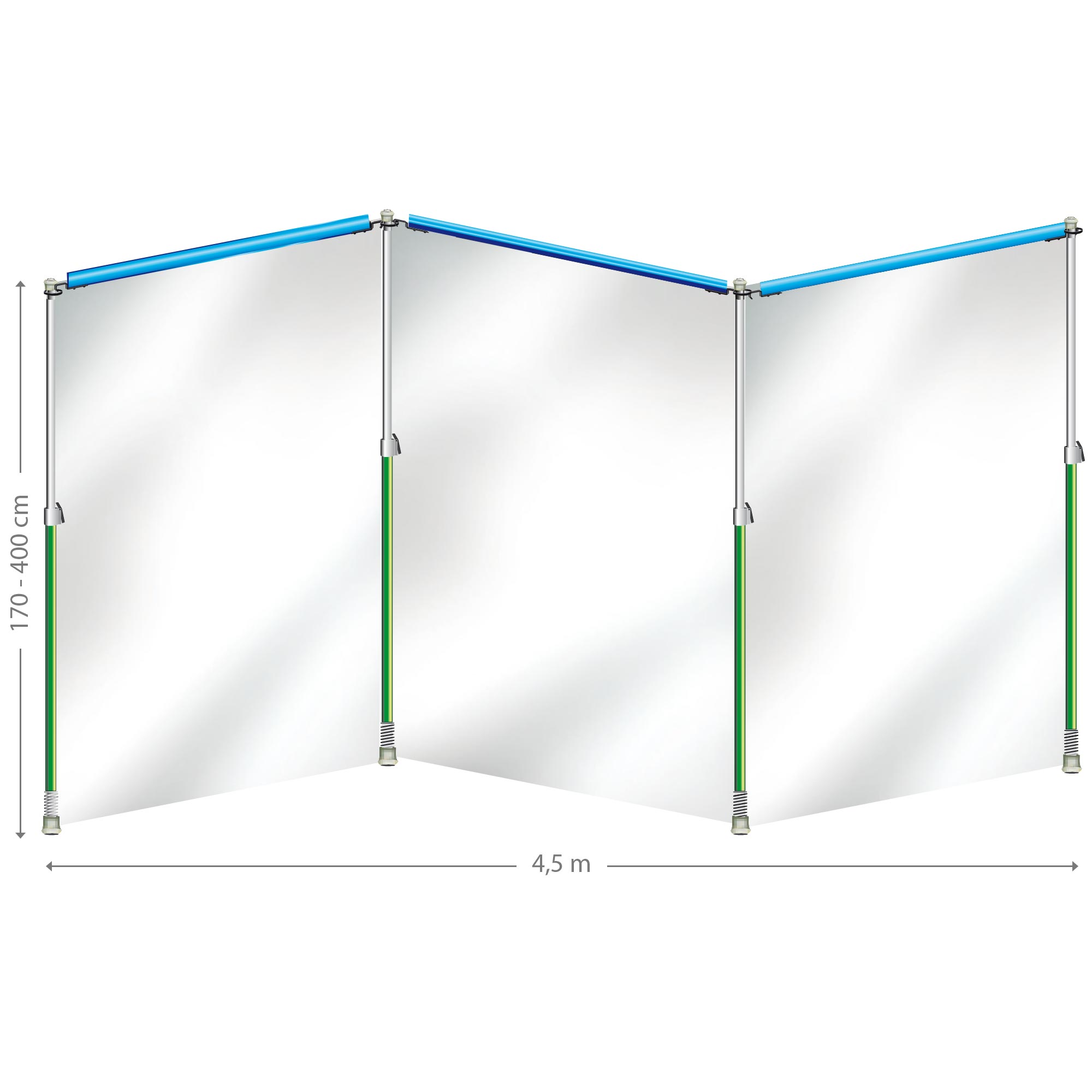 Curtain-Wall Staubschutzwand System Starterkit 4,5 m x 4 m
